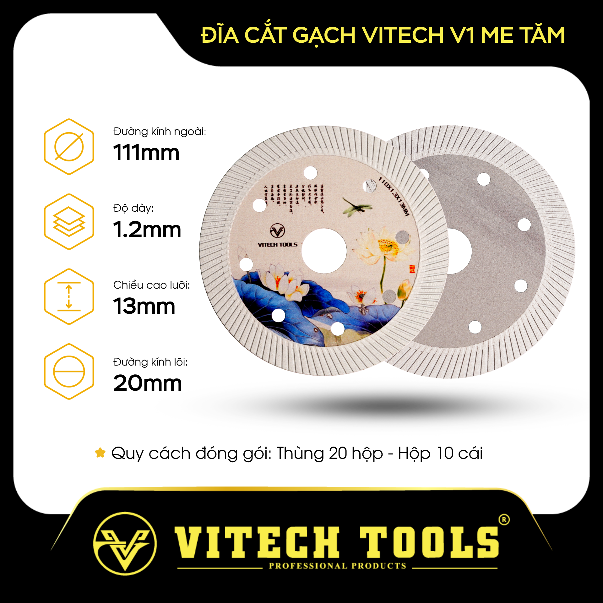 Đĩa cắt gạch VITECH V1 me tăm